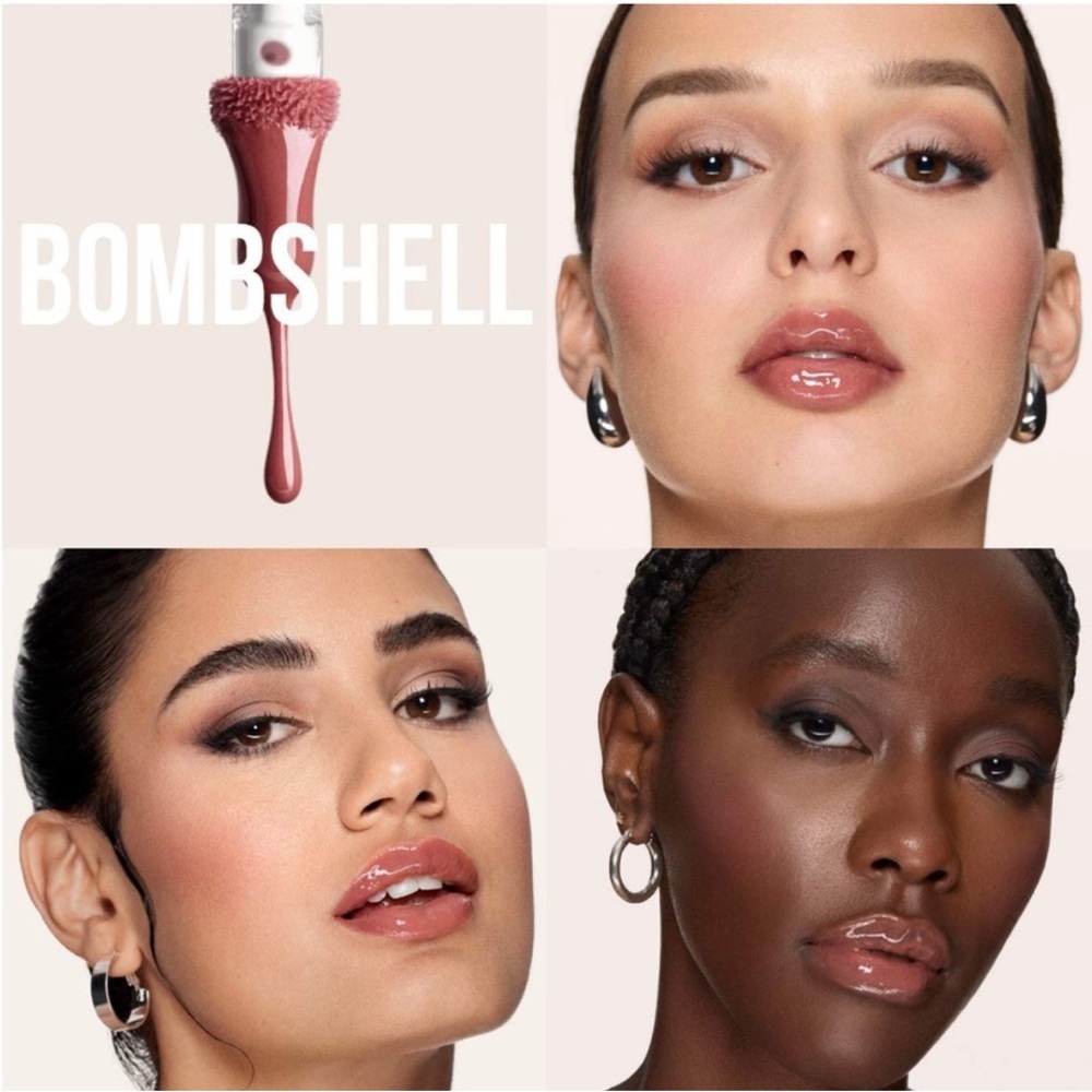 Huda Beauty FAUXFILLER Extra Shine Lip Gloss in Bombshell